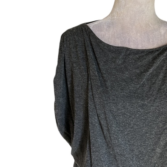 Reiss Evelyn Charcoal Gray Jersey Knit Drape Midi Dress - M - Picture 8 of 15